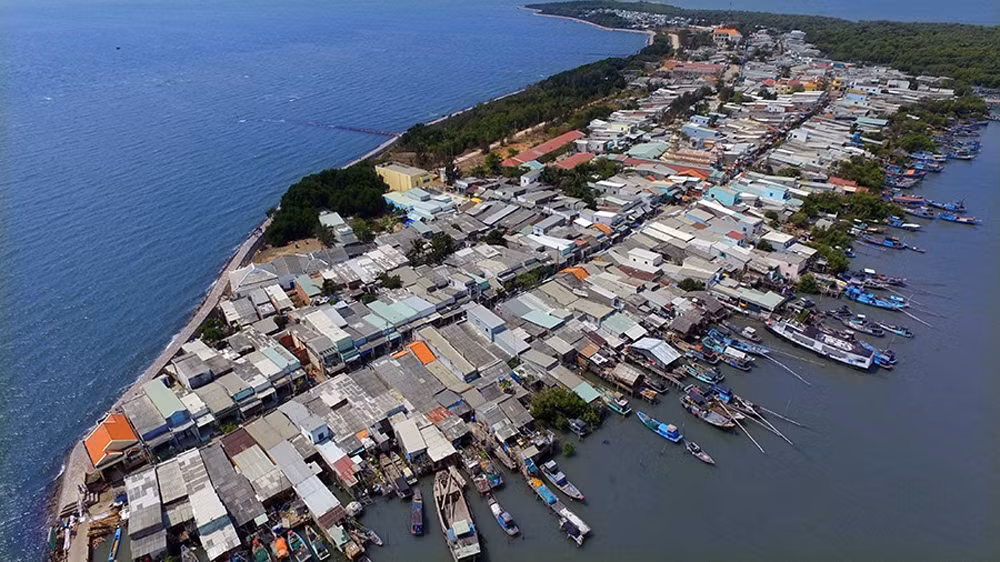 Toàn cảnh xã đảo Thạnh An, huyện Cần Giờ, TP Hồ Chí Minh.