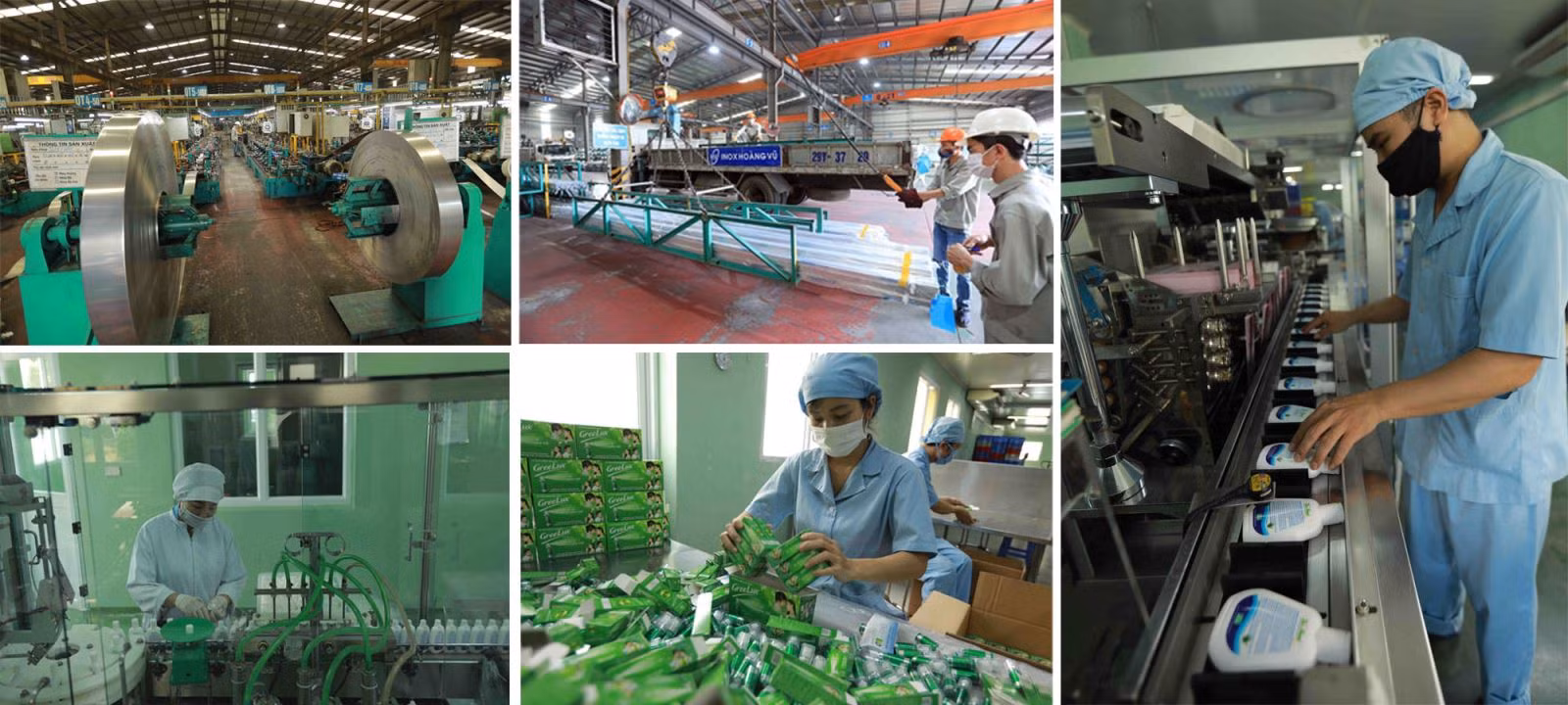 Hoạt động sản xuất tại Công ty TNHH Inox Hoàng Vũ và Công ty TNHH Dược phẩm Hoa Linh.