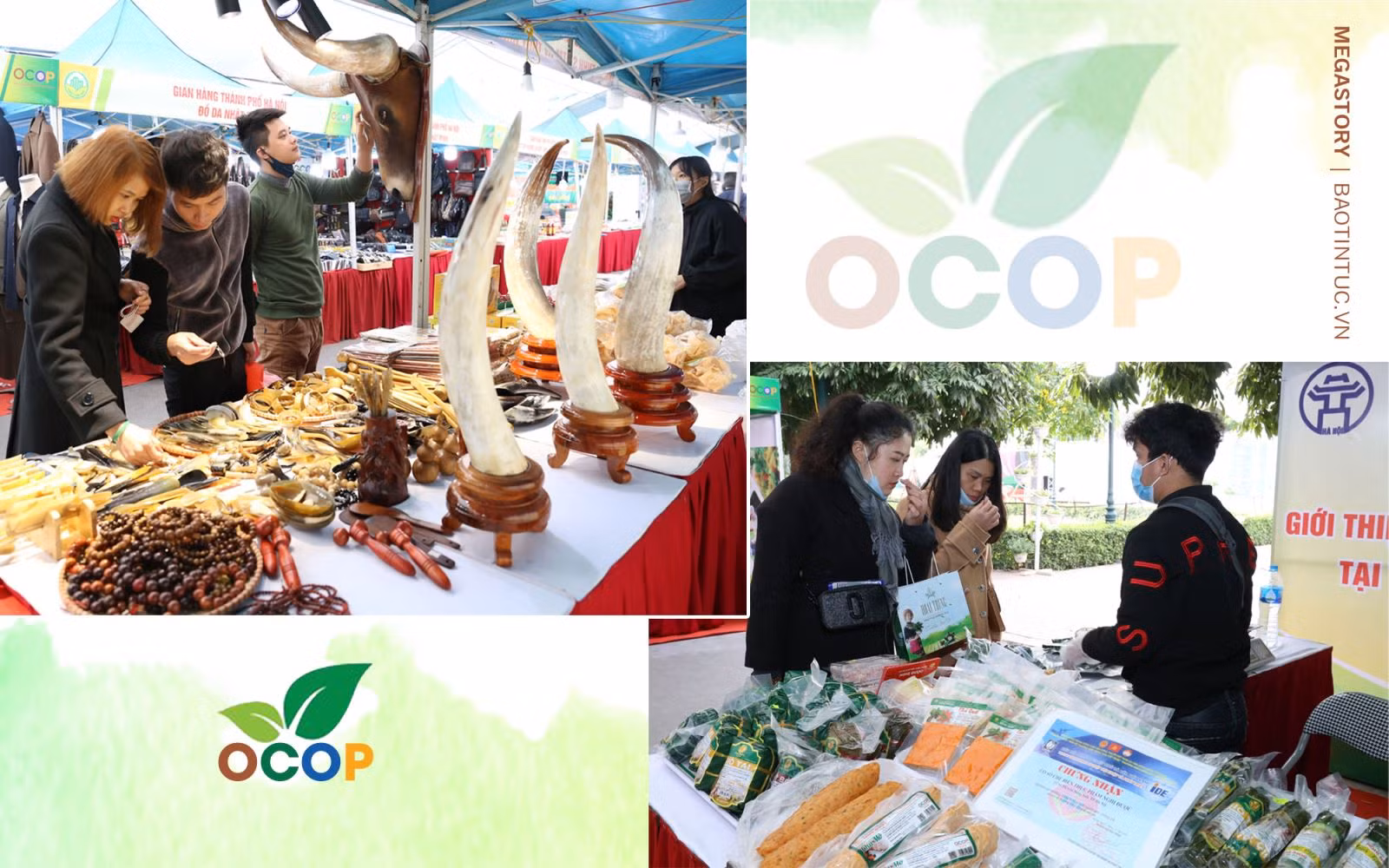 Khách tham quan, mua sắm tại các gian hàng OCOP.