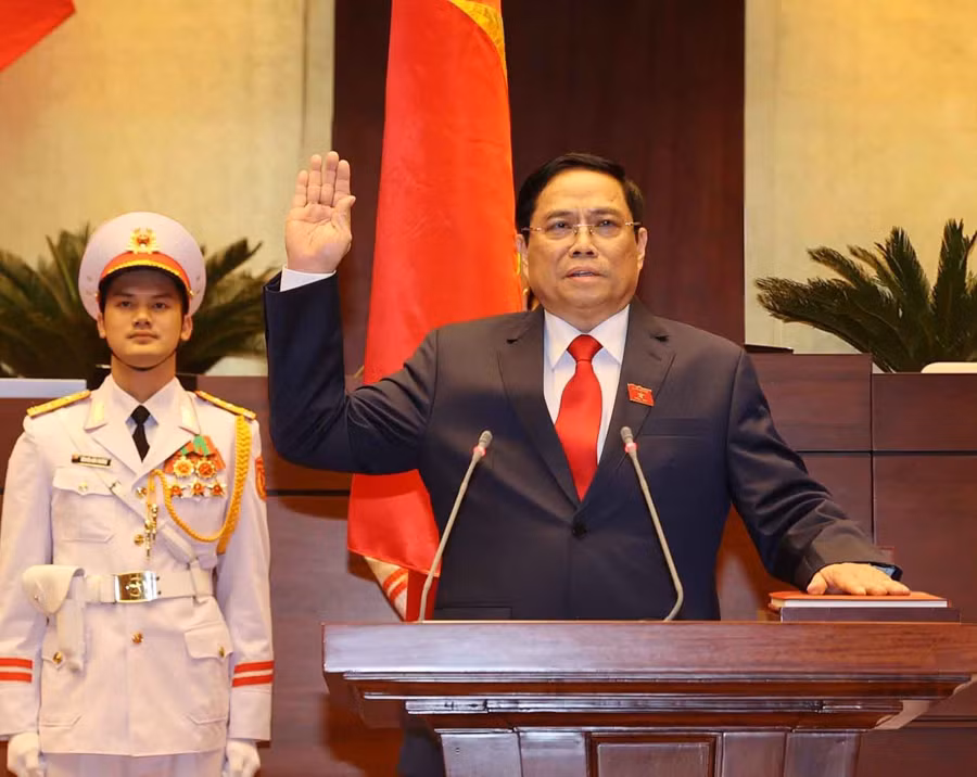 Thủ tướng Chính phủ Phạm Minh Chính tuyên thệ nhậm chức trước Quốc hội, đồng bào và cử tri cả nước.