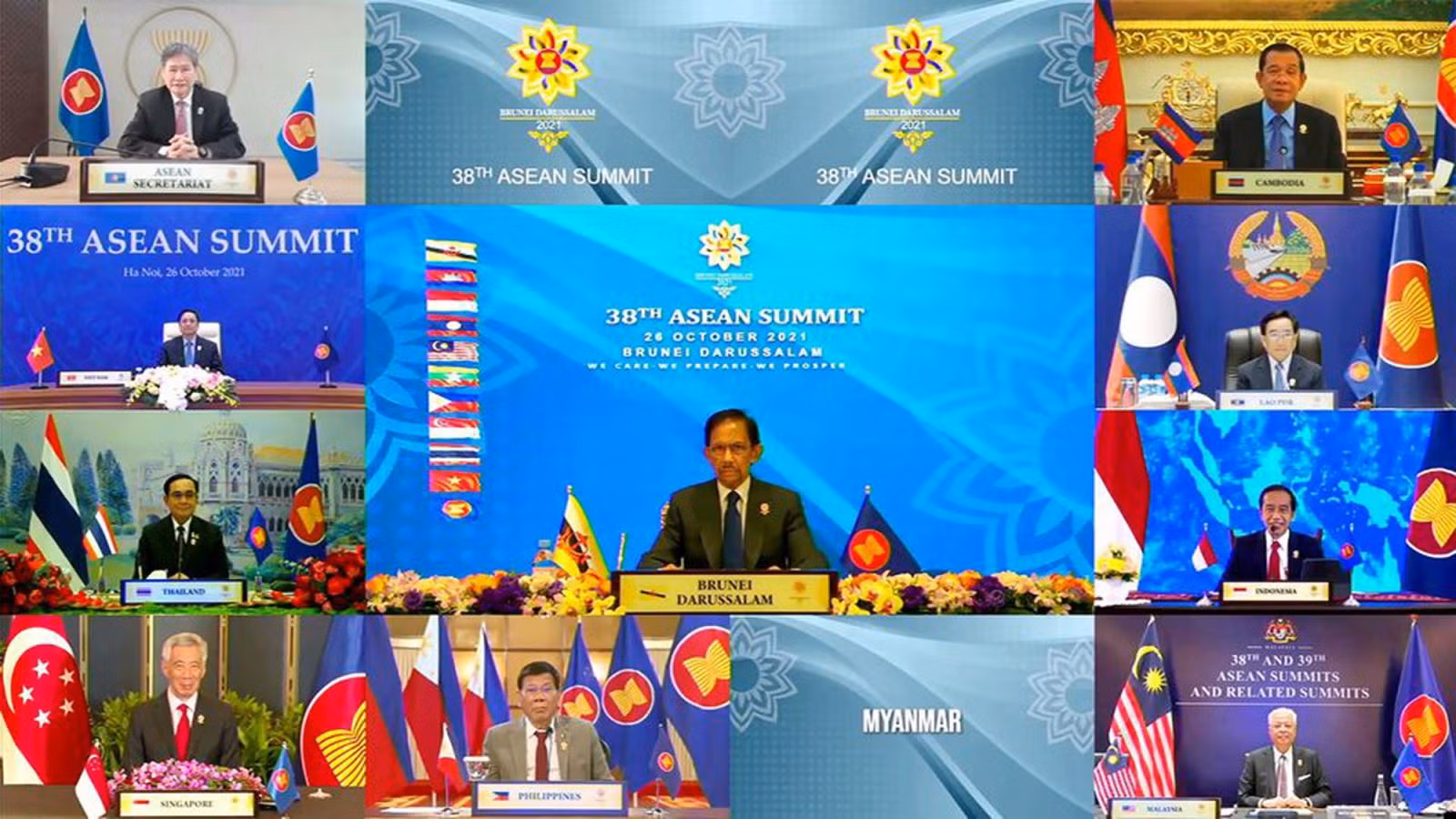 Hội nghị cấp cao ASEAN lần thứ 38 dưới sự dẫn dắt của Brunei Darussalam trong vai trò Chủ tịch ASEAN năm 2021.