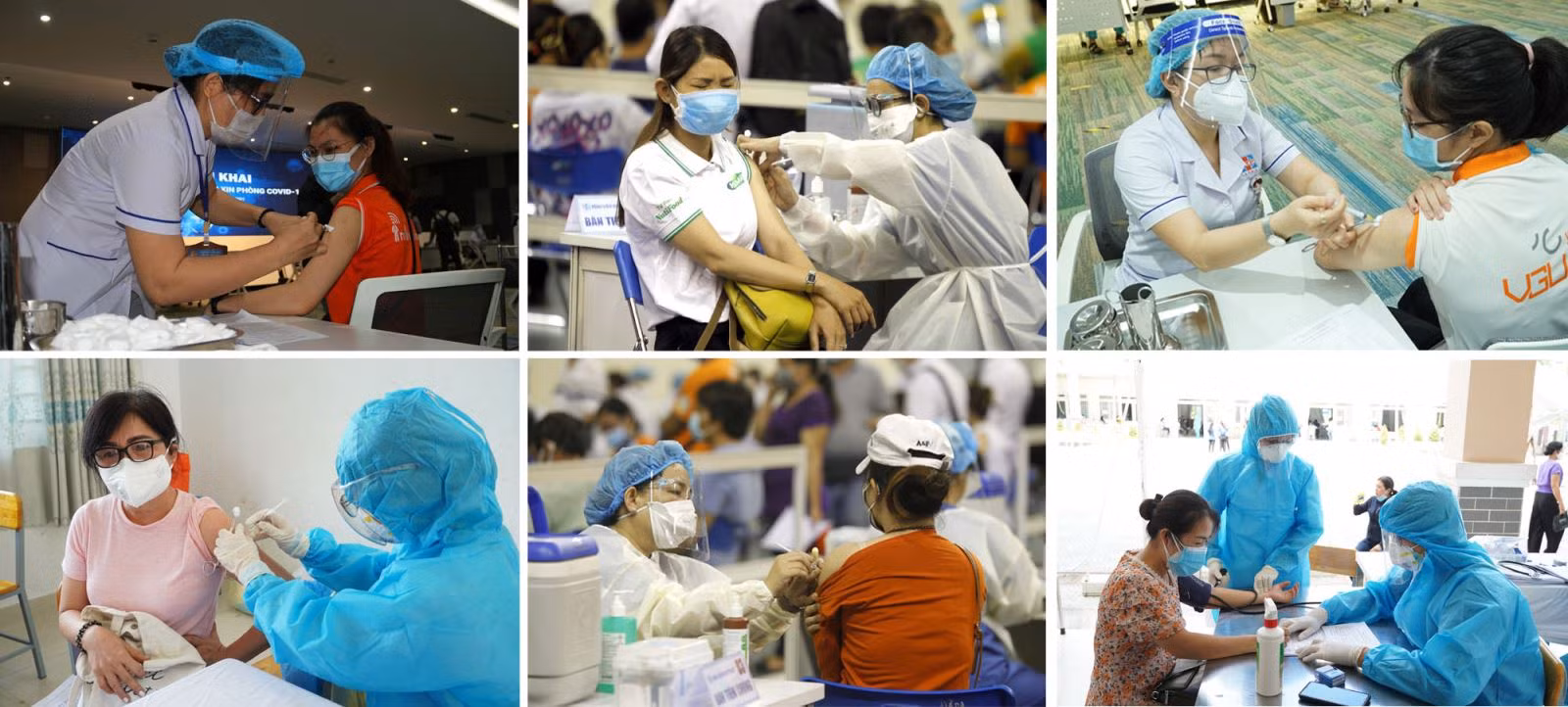 Người lao động TP Hồ Chí Minh được tiêm vaccine phòng COVID-19.