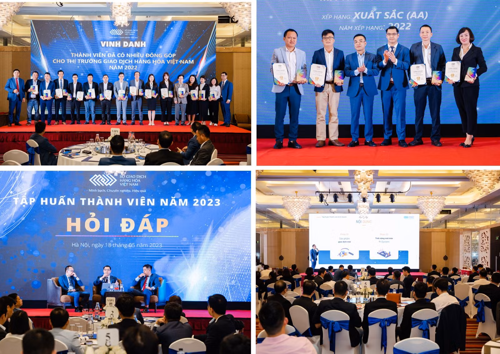 Hình ảnh các buổi tập huấn, lễ vinh danh xếp hạng thành viên.