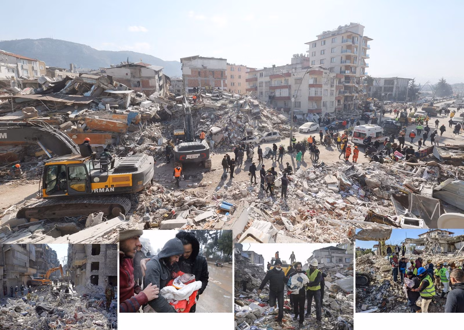 Cảnh đổ nát và hậu quả đau lòng sau trận động đất kinh hoàng ở Thổ Nhĩ Kỳ và Syria.