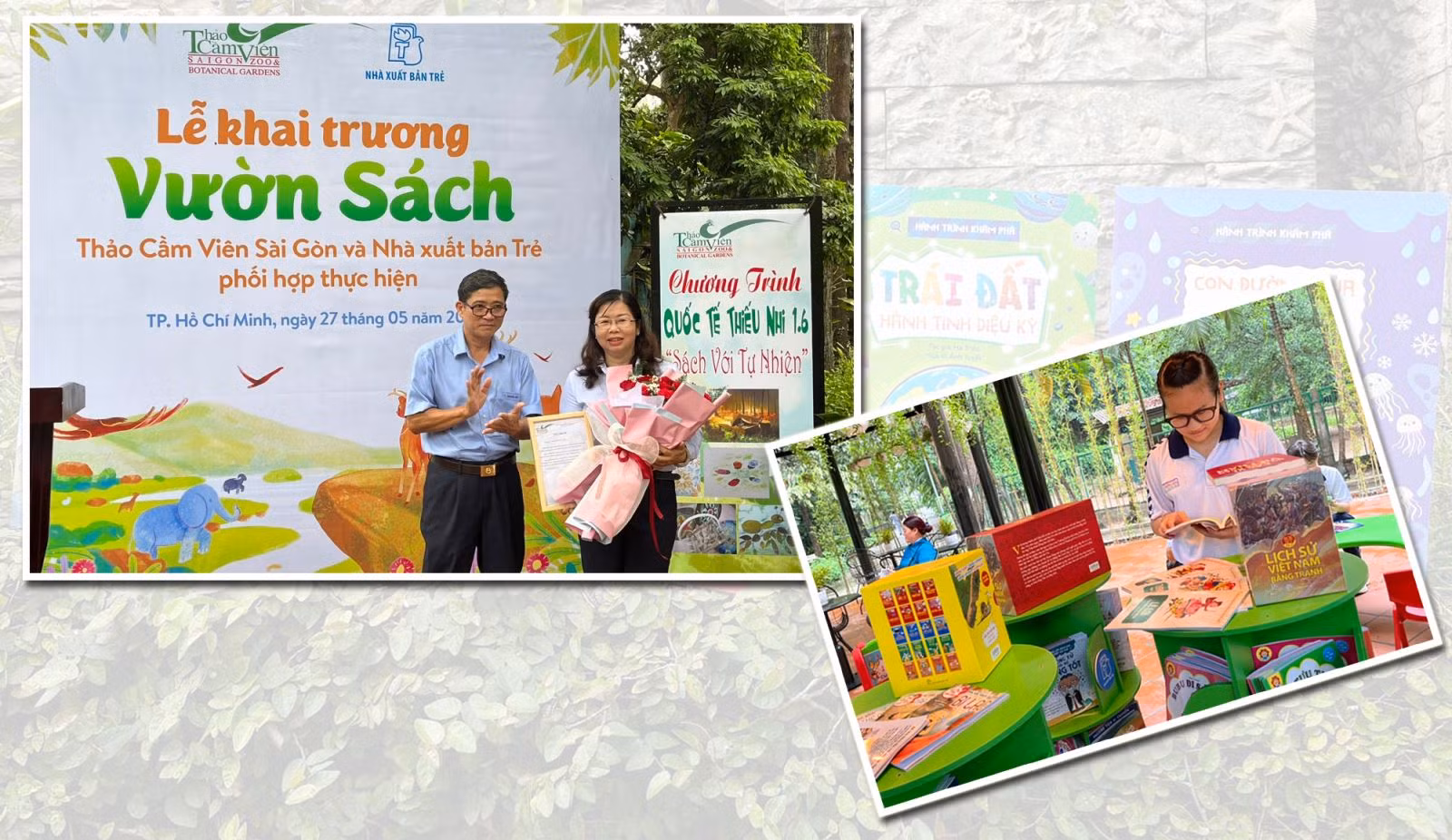 Các em thiếu nhi được đọc sách miền phí khi vui chơi trong Thảo Cầm Viên Sài Gòn dịp hè 2023.