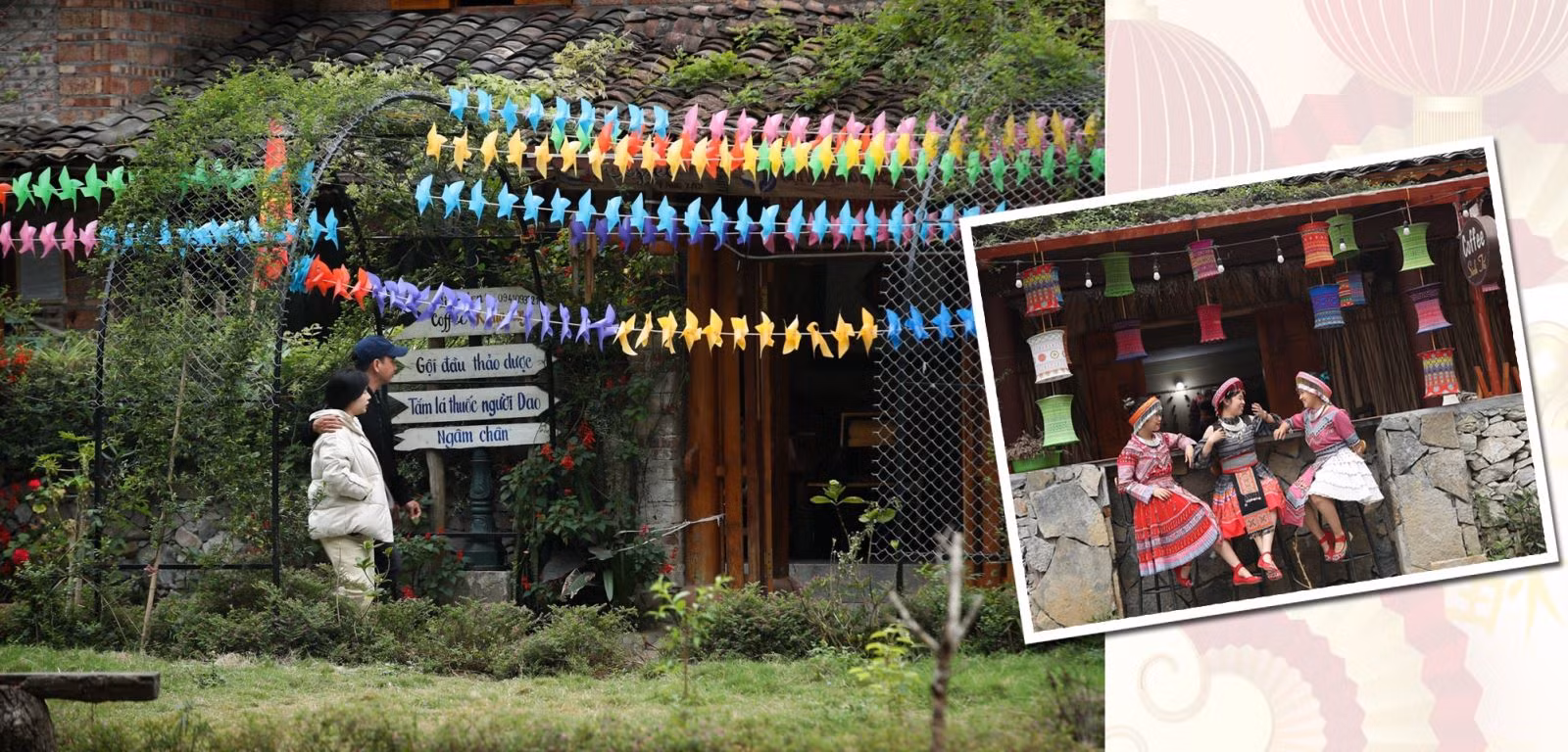 Du khách tham quan, lưu trú tại Làng văn hóa du lịch cộng đồng thôn Pả Vi Hạ (xã Pả Vi, huyện Mèo Vạc, tỉnh Hà Giang).