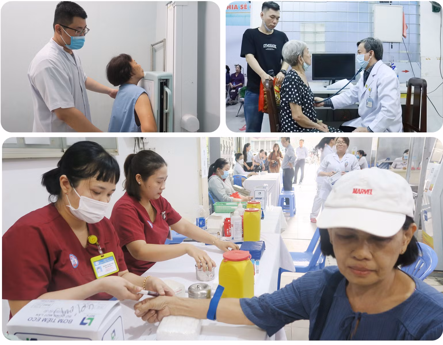 Khám sức khỏe miễn phí cho người dân tại Trạm Y tế phường Chợ Lớn.