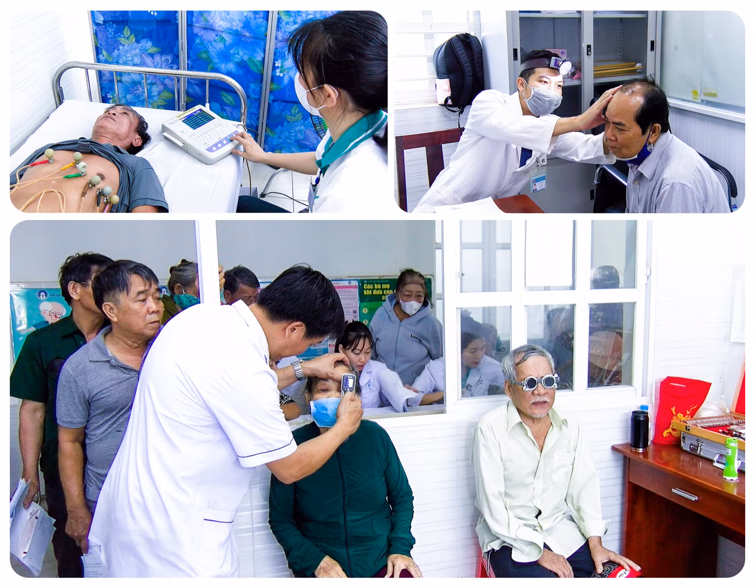 Bác sĩ Bệnh viện Đa khoa Bình Dương khám bệnh cho người dân xã Bắc Tân Uyên, Thành phố Hồ Chí Minh.
