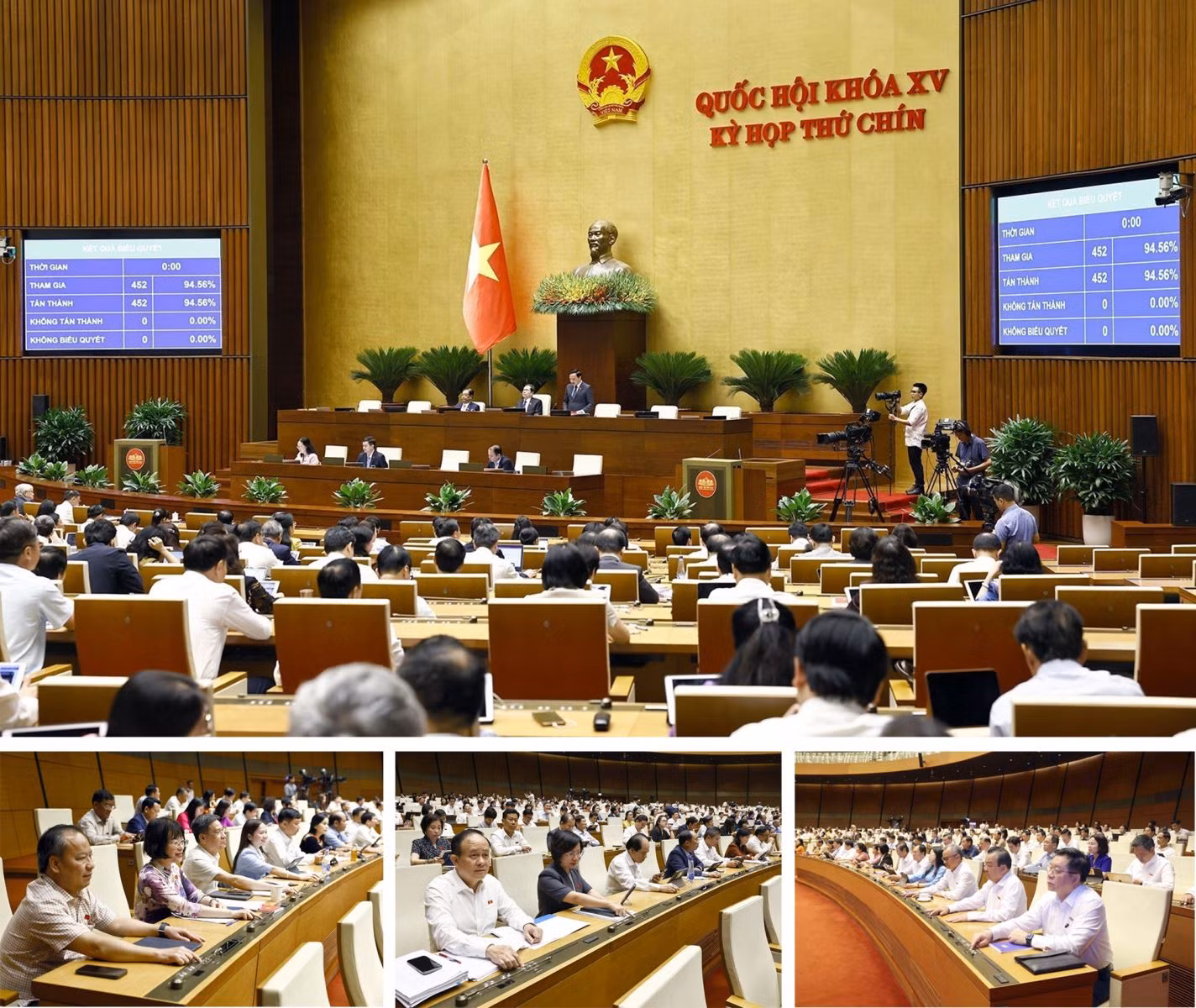Quốc hội biểu quyết thông qua Nghị quyết của Quốc hội về việc sửa đổi, bổ sung một số điều của Hiến pháp năm 2013.
