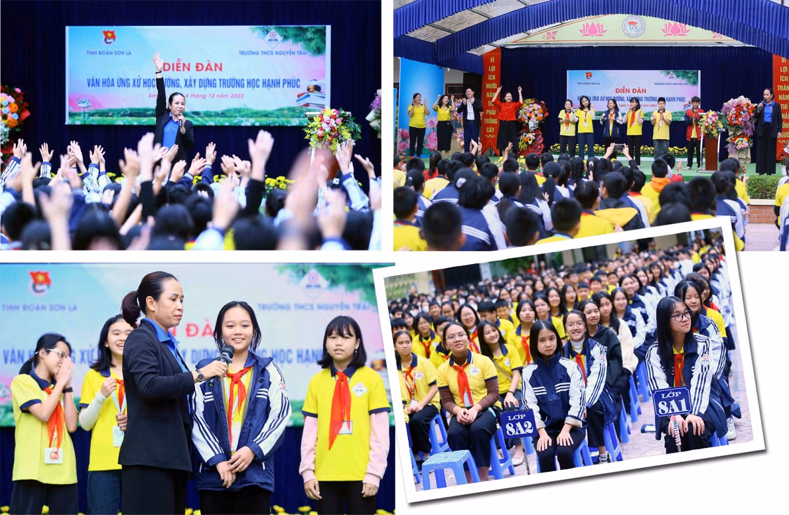 Diễn đàn “Văn hóa ứng xử học đường, xây dựng trường học hạnh phúc” ở Sơn La, tháng 12/2023.
