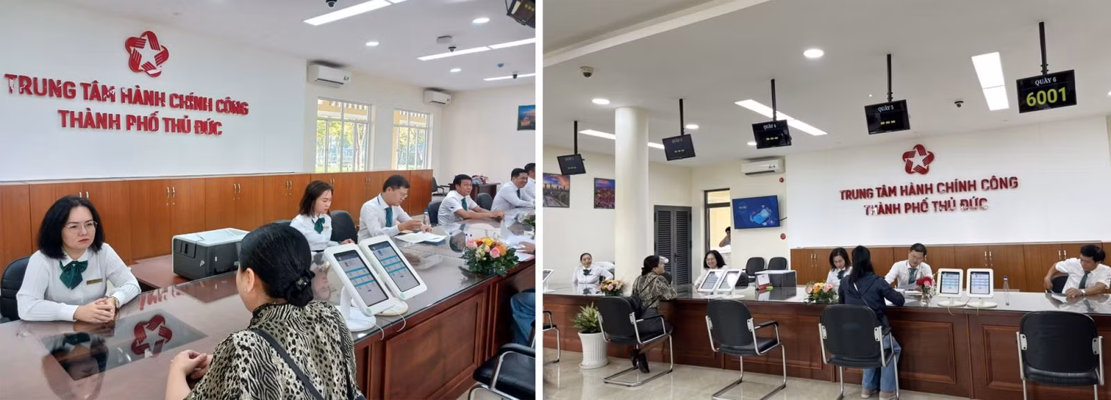 Khu vực giải quyết thủ tục hành chính Trung tâm hành chính công thành phố Thủ Đức.