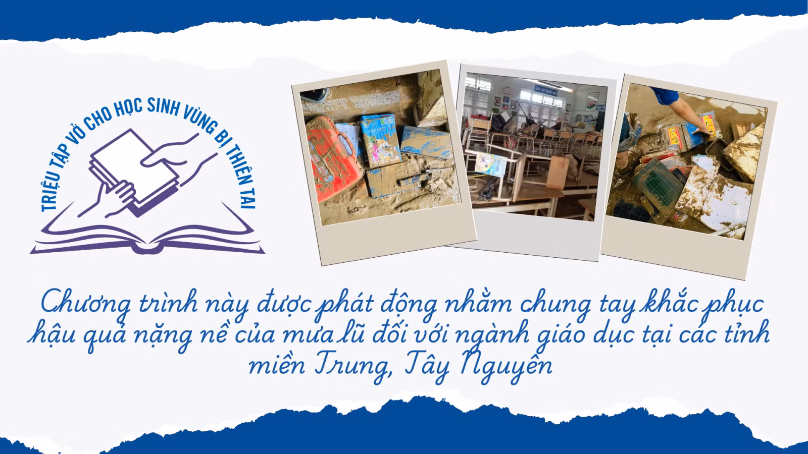 Phát động chương trình 'Triệu tập vở cho học sinh vùng bị thiên tai' ảnh 1