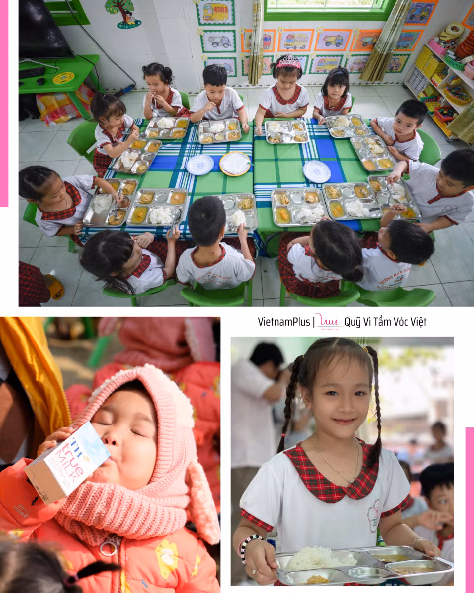 Hình ảnh tại các chương trình Sữa học đường, Bữa ăn học đường.
