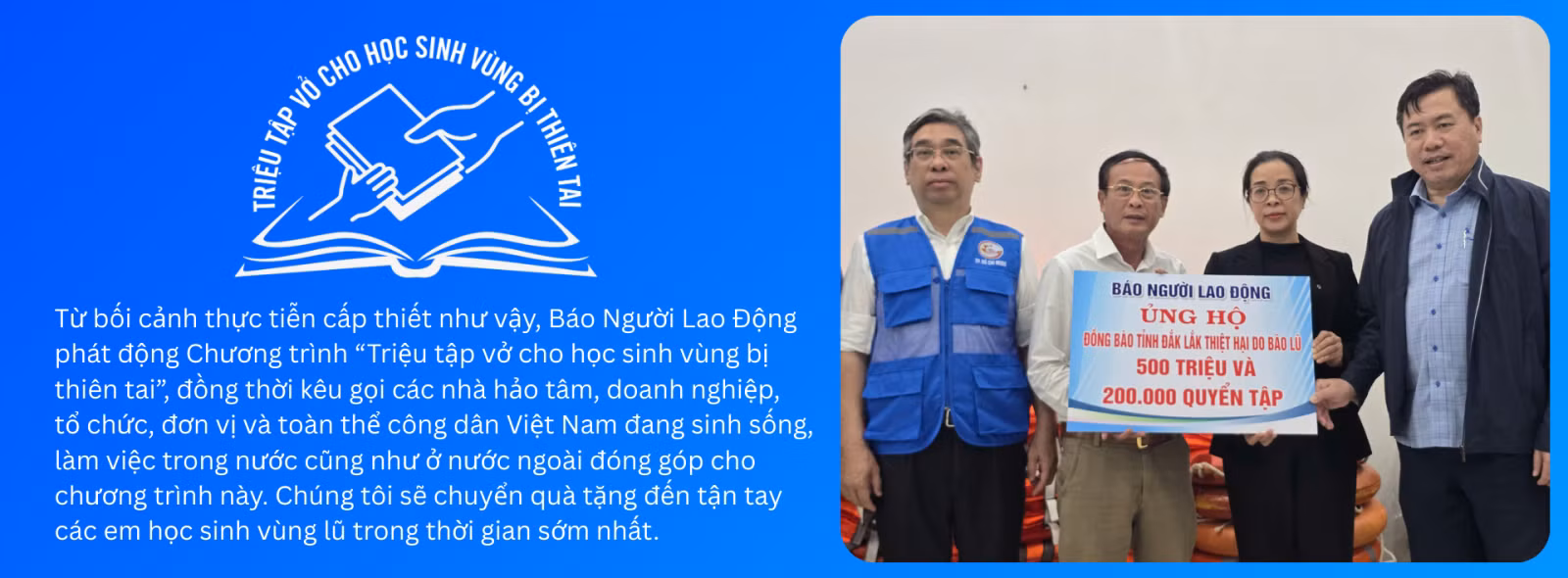 Phát động chương trình 'Triệu tập vở cho học sinh vùng bị thiên tai' ảnh 8
