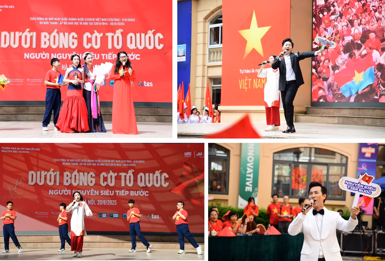 Những ca khúc cách mạng được thể hiện với những ca sĩ nổi tiếng như: NSND Thu Huyền, Lê Anh Dũng, Tùng Dương… đã thực sự chạm đến trái tim của mỗi học sinh, giáo viên.