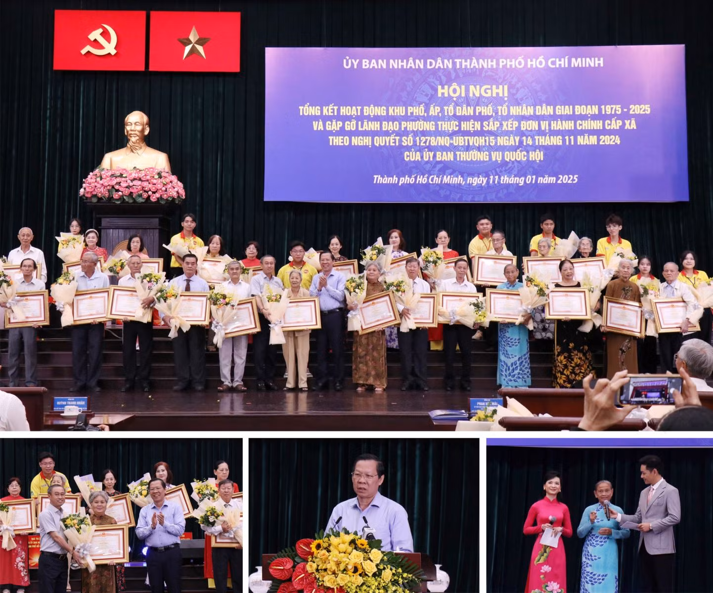 Ngày 11/1/2025, UBND Thành phố Hồ Chí Minh tổ chức Hội nghị tổng kết hoạt động khu phố, ấp, tổ dân phố, tổ nhân dân giai đoạn 1975 - 2025 và gặp gỡ lãnh đạo các phường thực hiện sắp xếp đơn vị hành chính.