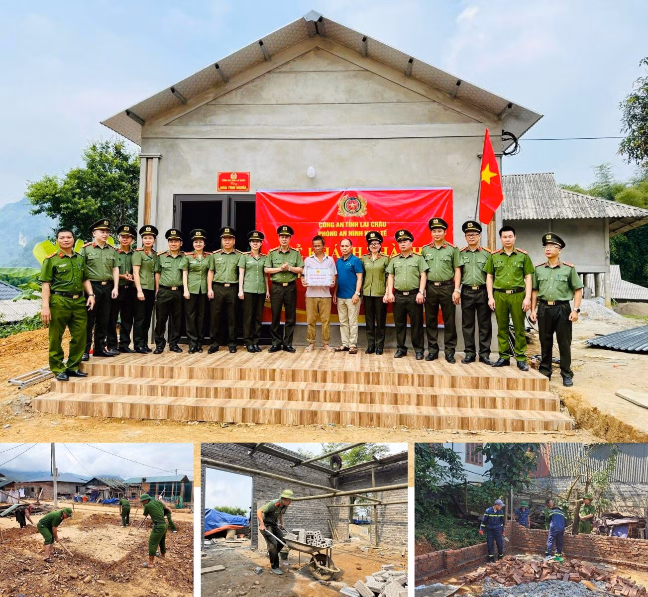 Công an tỉnh Lai Châu tích cực tham gia chương trình xóa nhà tạm, nhà dột nát.