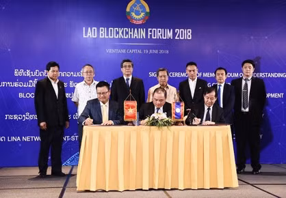 Lễ ký biên bản ghi nhớ giữa Chính phủ Lào và LINA Network Corporation.