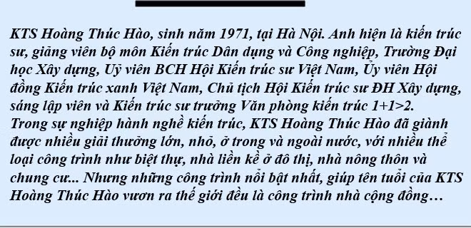 Kiến trúc sư Hoàng Thúc Hào: Dấn thân vì kiến trúc hạnh phúc ảnh 15