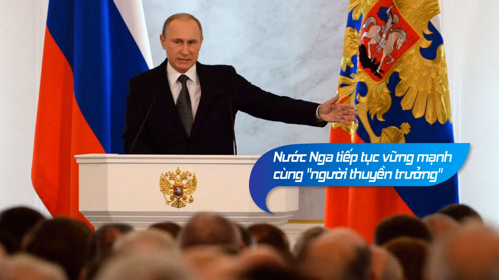 Tổng thống Putin đọc Thông điệp Liên bang cuối cùng trong nhiệm kỳ thứ 3. Ảnh: AFP
