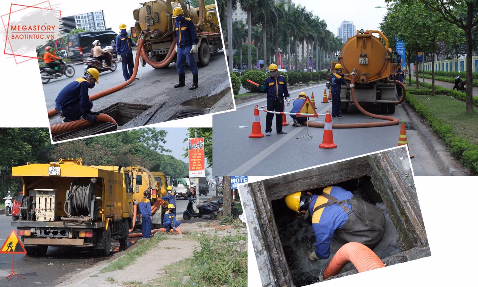 Công nhân Xí nghiệp Thoát nước số 2 - Công ty TNHH MTV Thoát nước Hà Nội thực hiện nạo vét cống, đảm bảo tiêu thoát nước, chống úng ngập.