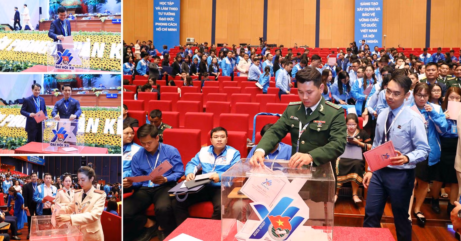 Các đại biểu bỏ phiếu bầu Ban Chấp hành Trung ương Đoàn khóa XII.