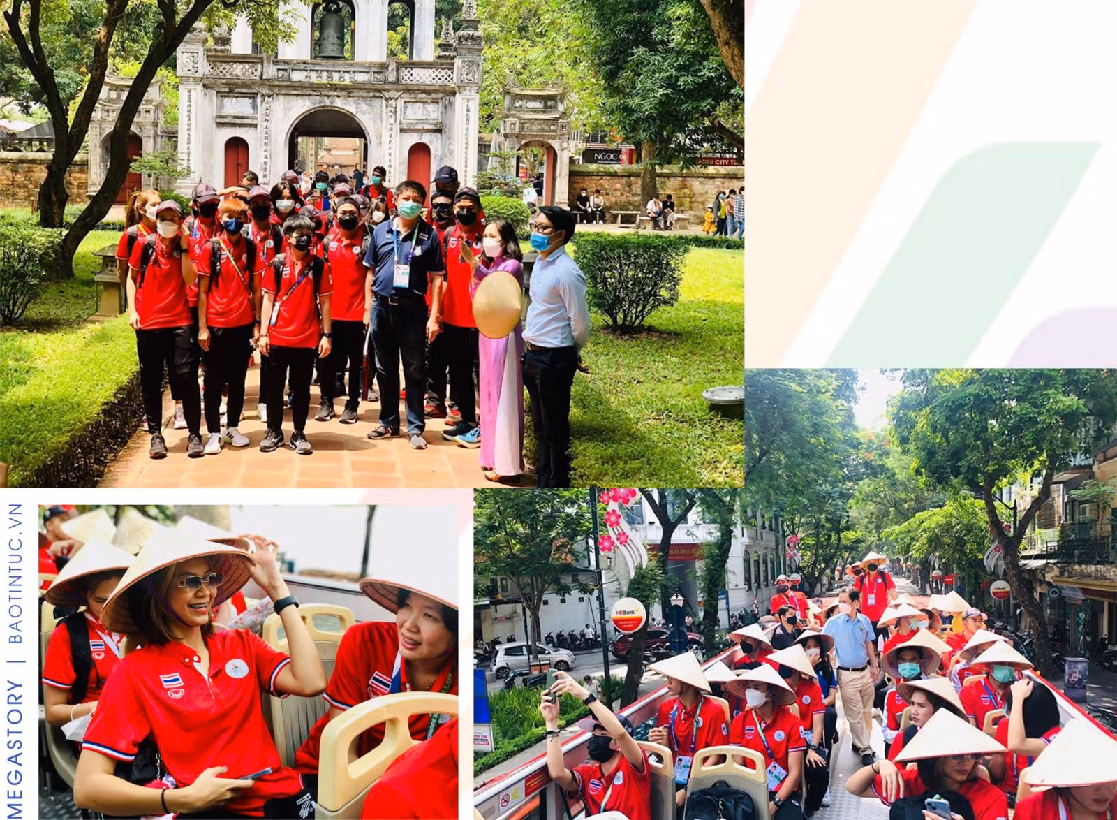 Đoàn vận động viên Thái Lan thích thú với hành trình trải nghiệm “Hanoi City Tour”.