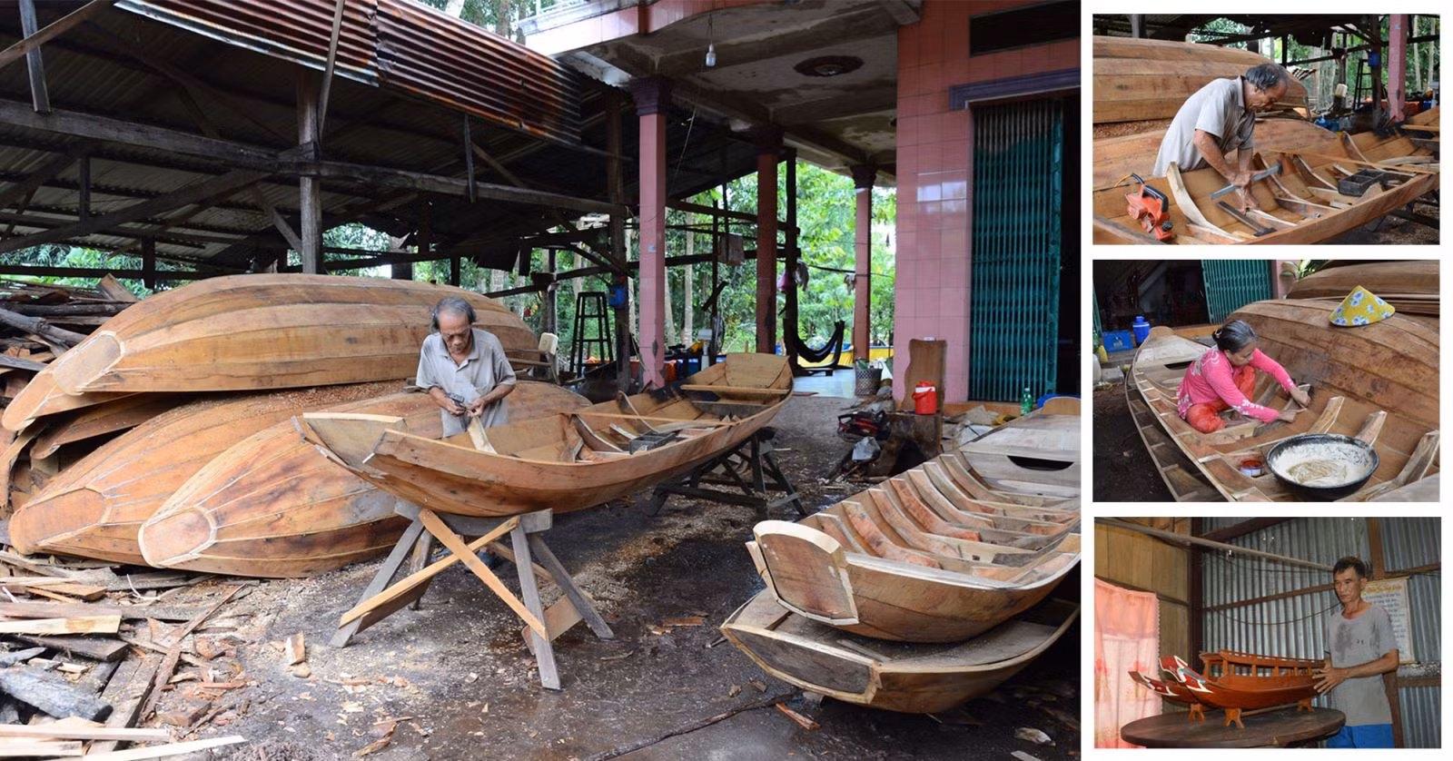 Làng nghề đóng xuồng, ghe rạch Bà Đài (xã Long Hậu, huyện Lai Vung, tỉnh Đồng Tháp) có tuổi đời hơn 100 năm.