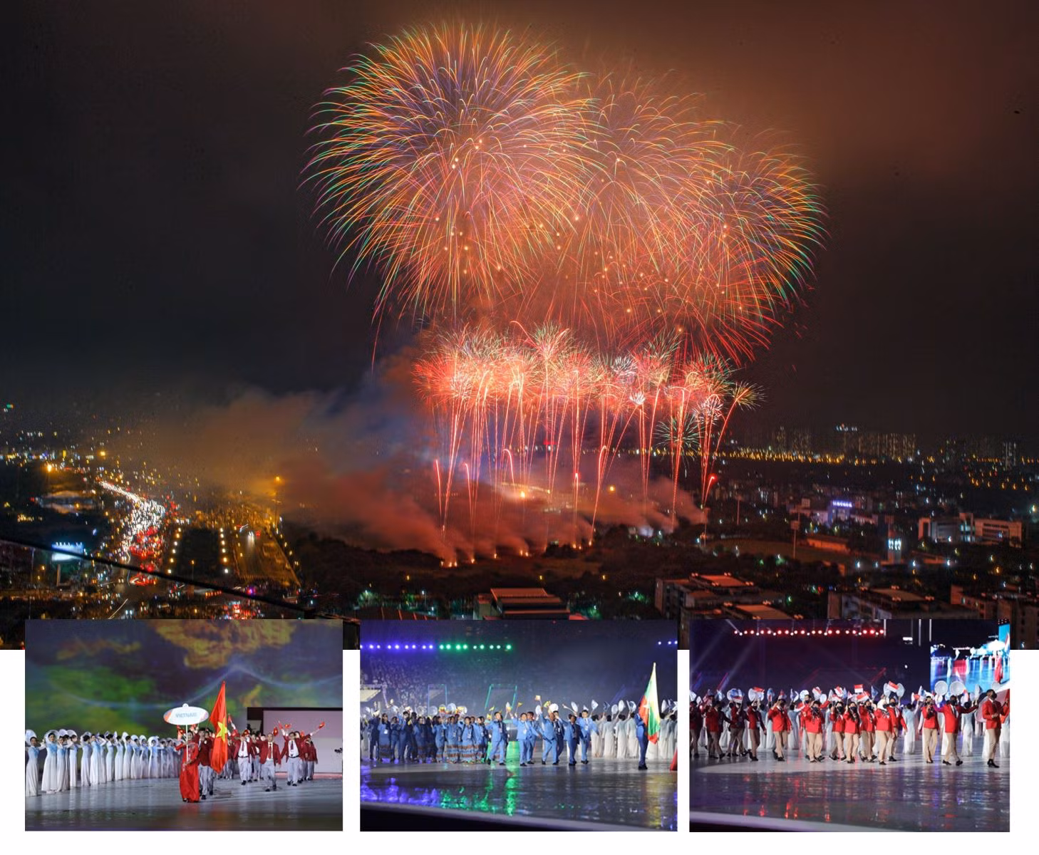 Lễ khai mạc SEA Games 31 tại Sân vận động quốc gia Mỹ Đình (Hà Nội), tối 12/5/2022.