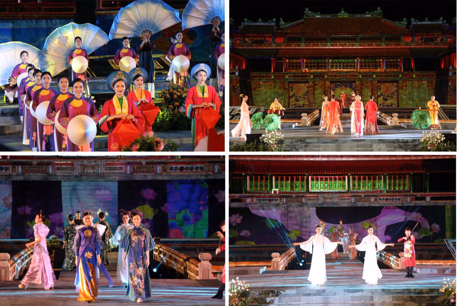 Trình diễn thời trang áo dài trong đêm khai mạc Tuần lễ Festival Huế 2022.
