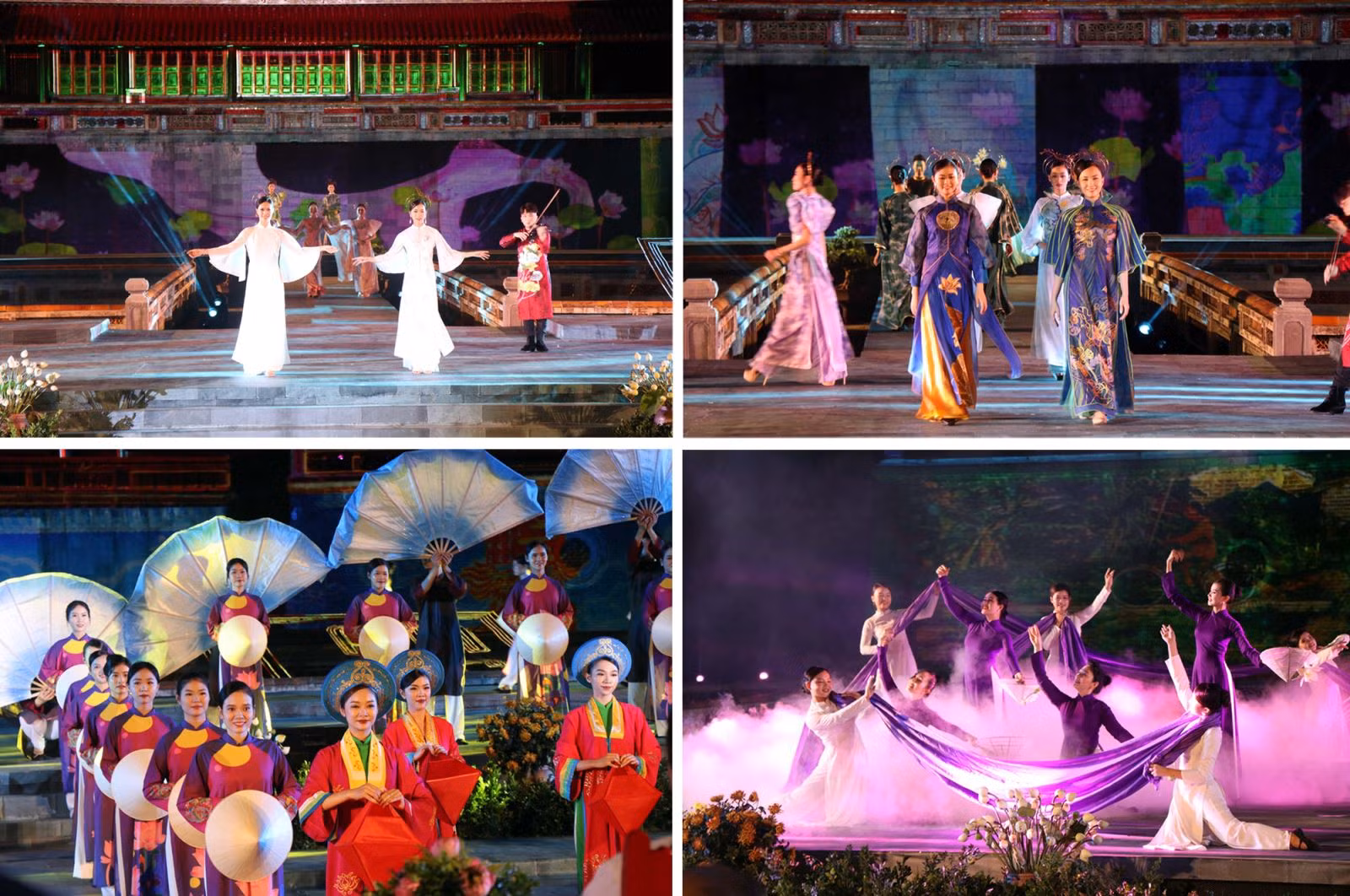 Chương trình nghệ thuật và trình diễn áo dài đêm khai mạc Tuần lễ Festival Huế 2022.