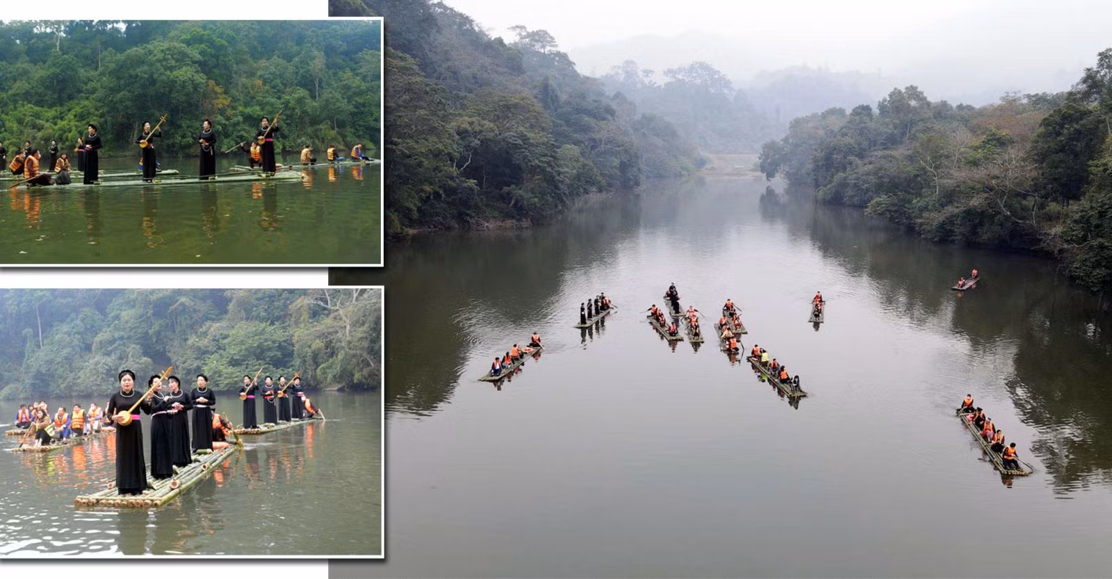 Bơi mảng - Hát Then trên hồ Nà Nưa.