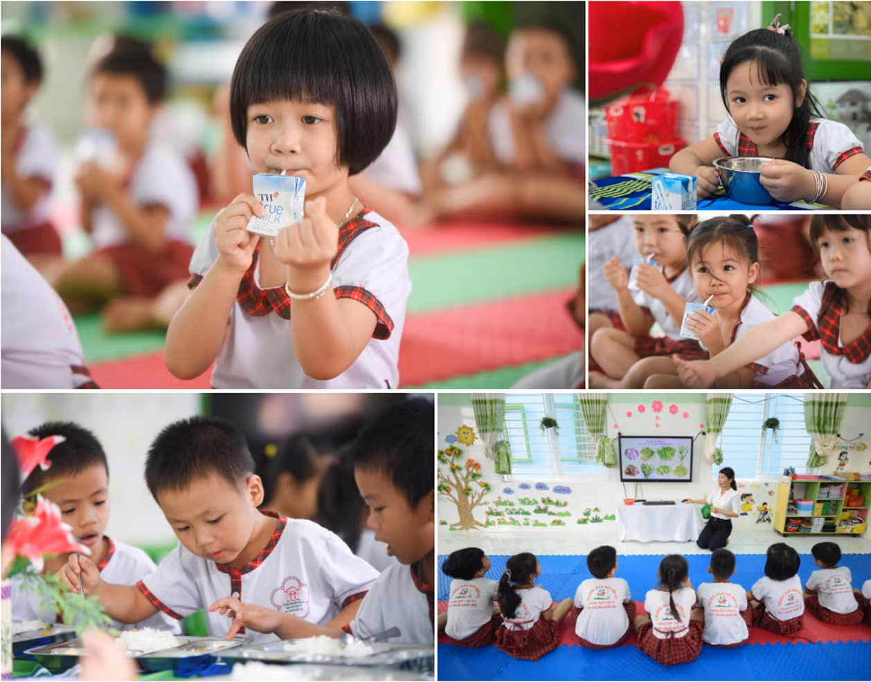 Học sinh Quảng Nam được giáo dục về dinh dưõng và được thụ hưởng bữa ăn học đường đảm bảo dinh dưỡng khi tham gia mô hình điểm. (Ảnh: PV)