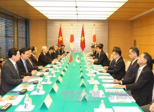 Tổng Bí thư hội đàm với Thủ tướng Nhật Bản Shinzo Abe ảnh 2