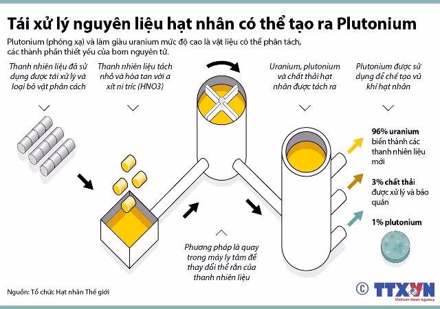 Quy trình tái xử lý nguyên liệu hạt nhân tạo ra Plutonium ảnh 1