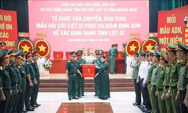 Quảng Ngãi hoàn thành bàn giao 4 đợt mẫu sinh phẩm hài cốt liệt sĩ 