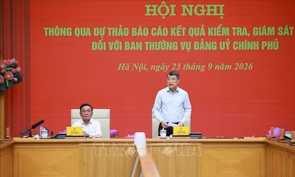 Thông qua dự thảo Báo cáo kết quả kiểm tra, giám sát đối với Ban Thường vụ Đảng ủy Chính phủ