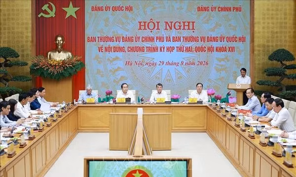 Hội nghị Ban Thường vụ Đảng uỷ Chính phủ và Ban Thường vụ Đảng uỷ Quốc hội