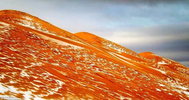 Ngắm tuyết rơi trên sa mạc Sahara đẹp “mê li” ảnh 3