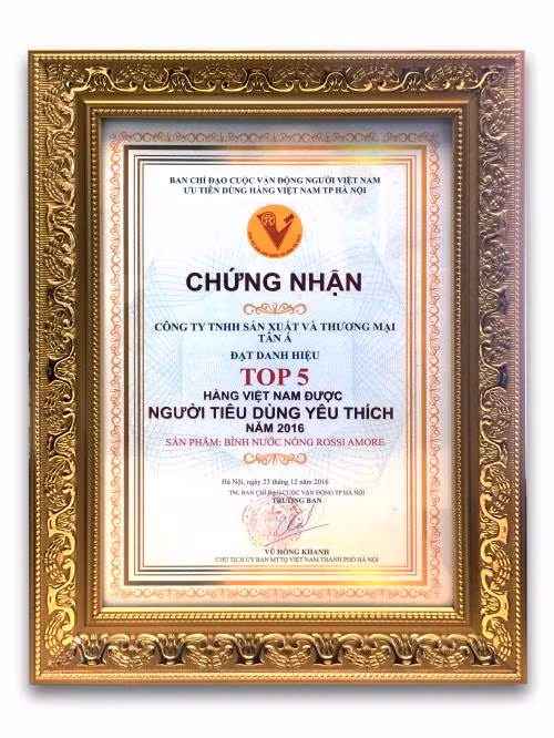 Bình nước nóng Rossi lọt Top 5 hàng Việt được người tiêu dùng yêu thích năm 2016 ảnh 1