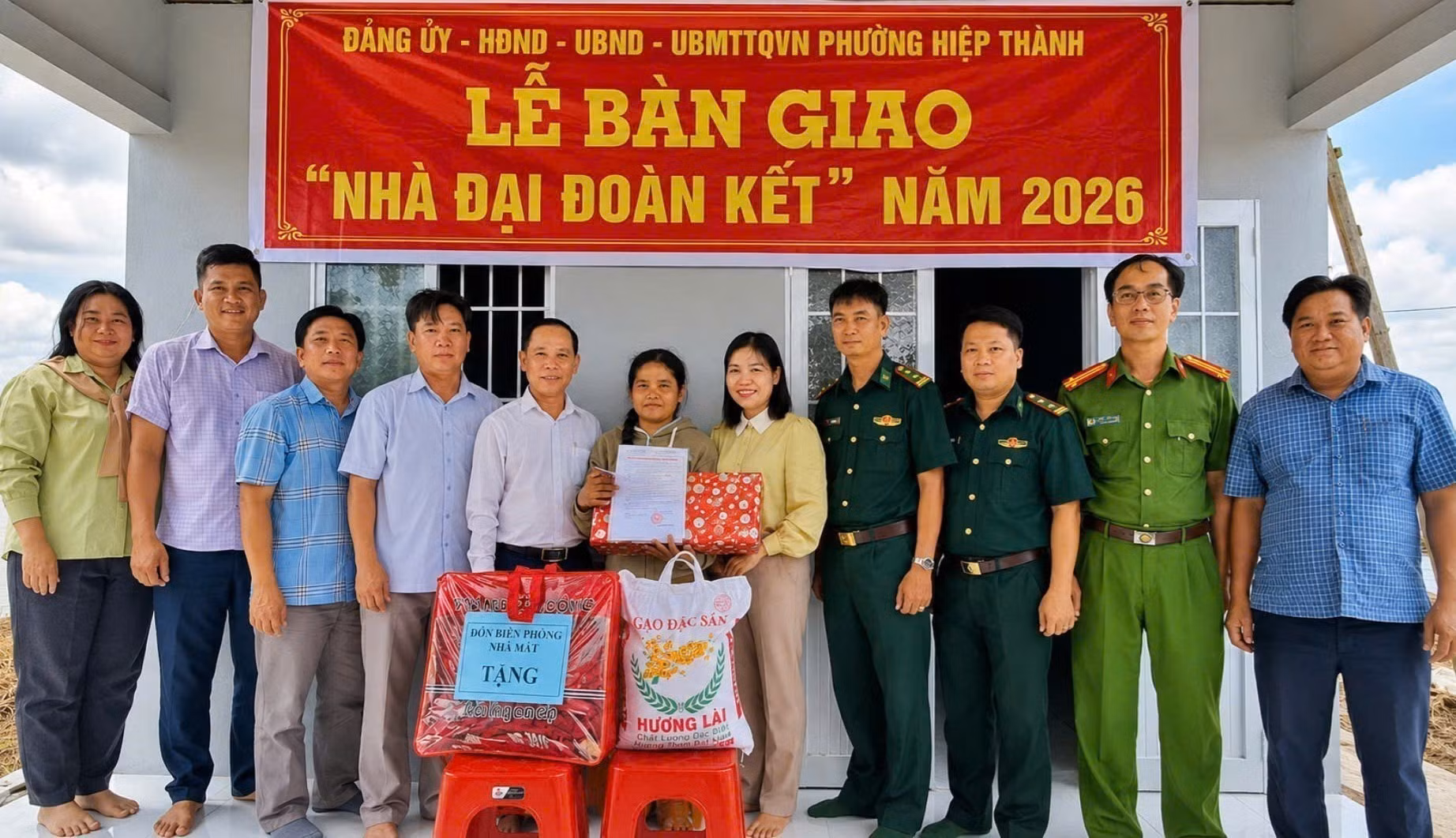 Căn nhà Đại đoàn kết của chị Thạch Thị Đa (khóm Biển Tây B) được xây dựng và đưa vào sử dụng trong 2 tháng. Ảnh: TTXVN phát