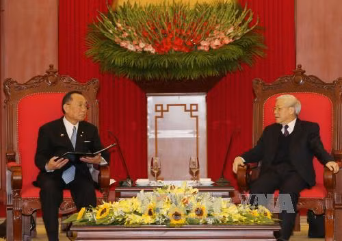 Tổng Bí thư Nguyễn Phú Trọng tiếp Chủ tịch Thượng viện Nhật Bản ảnh 1