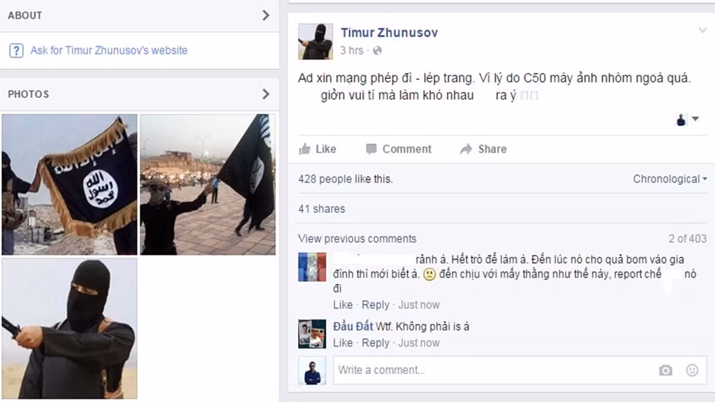 Đối tượng mạo danh IS dọa khủng bố trên Facebook là 3 học sinh ảnh 1