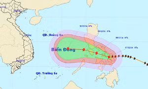 Bão Hagupit di chuyển theo hướng Tây, diễn biến phức tạp 
