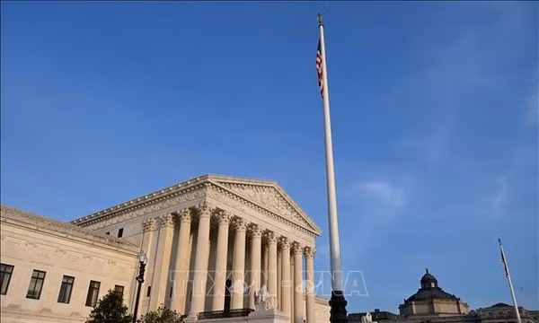 Tòa án Tối cao Mỹ tại Washington, D.C. Ảnh: THX/TTXVN
