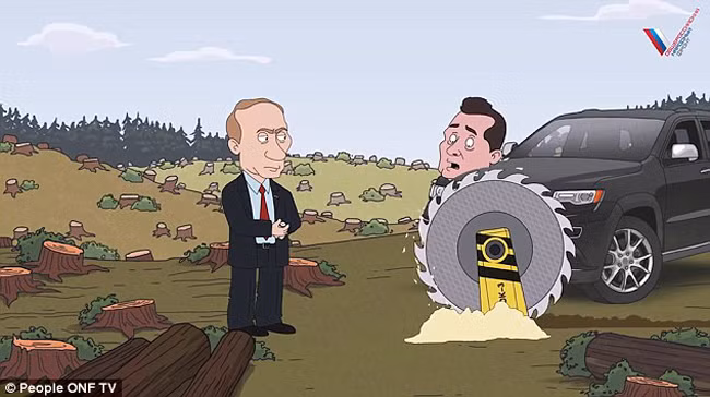 Phim hoạt hình Tổng thống Putin tiễn quan tham về trời ảnh 1
