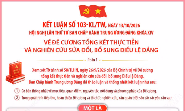 Kết luận số 103-KL/TW về Đề cương tổng kết thực tiễn và nghiên cứu sửa đổi, bổ sung Điều lệ Đảng