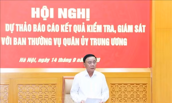 Hội nghị thông qua dự thảo Báo cáo Kiểm tra, giám sát Ban Thường vụ Quân ủy Trung ương