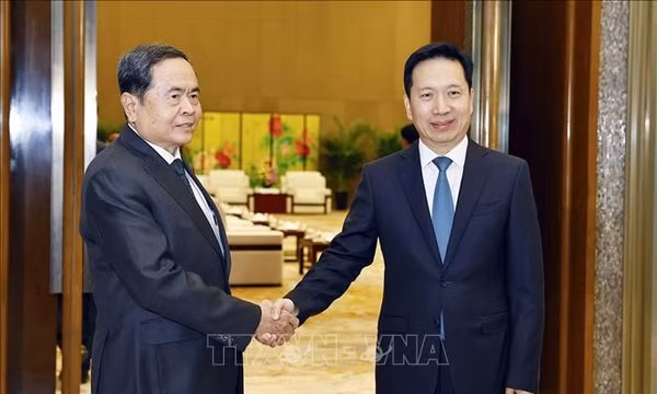 Chủ tịch Quốc hội Trần Thanh Mẫn tiếp Bí thư Tỉnh uỷ tỉnh Thiểm Tây