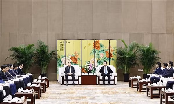 Chủ tịch Quốc hội Trần Thanh Mẫn tiếp Bí thư tỉnh ủy Thiểm Tây